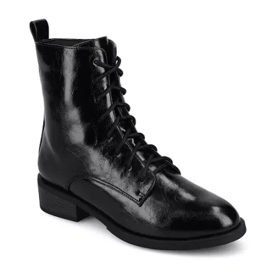 Journee Collection Womens Block Heel Combat Boots In Black