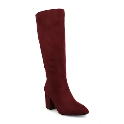 Journee Collection Womens Block Heel Dress Boots In Red