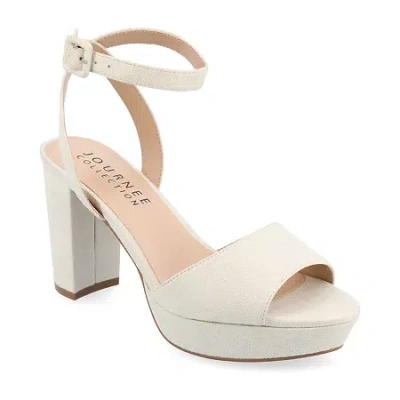 Journee Collection Womens Block Heel Nairri Pumps In White