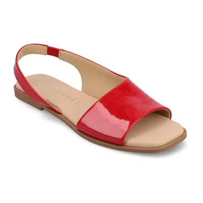 Journee Collection Womens Brinsley Slingback Strap Flat Sandals In Red