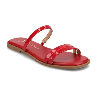 Journee Collection Womens Brisa Flat Sandals In Red