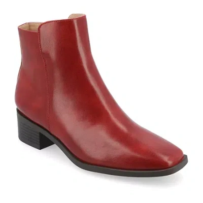 Journee Collection Womens Cappri Stacked Heel Booties In Red