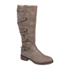 Journee Collection Womens Carly Stacked Heel Riding Boots In Neutral