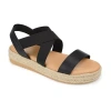 Journee Collection Womens Caroline Wedge Sandals In Black