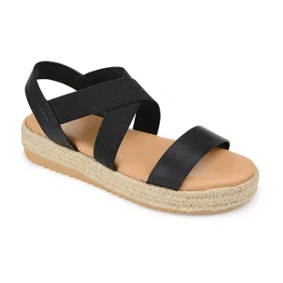 Journee Collection Womens Caroline Wedge Sandals In Black