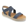 Journee Collection Womens Caroline Wedge Sandals In Blue
