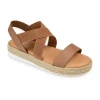 Journee Collection Womens Caroline Wedge Sandals In Brown