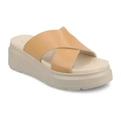 Journee Collection Womens Cathie Slide Sandals In Brown