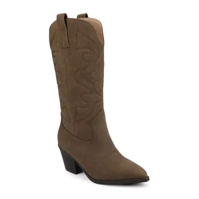 JOURNEE COLLECTION WOMENS CHANTRY STACKED HEEL DRESS BOOTS