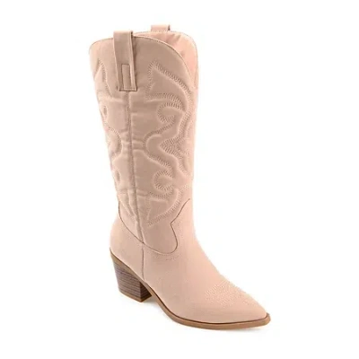 Journee Collection Womens Chantry Stacked Heel Dress Boots In Pink