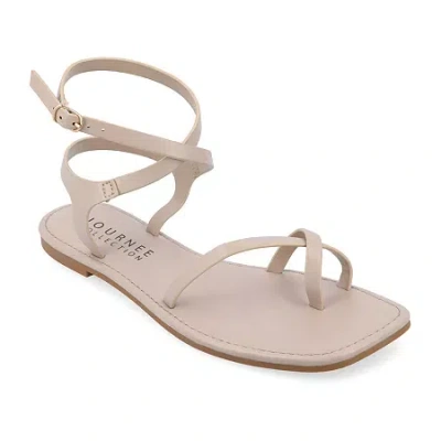 JOURNEE COLLECTION WOMENS CHARRA ANKLE STRAP FLAT SANDALS