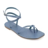Journee Collection Womens Charra Ankle Strap Flat Sandals In Blue