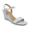 Journee Collection Womens Clayr Wedge Sandals In Blue