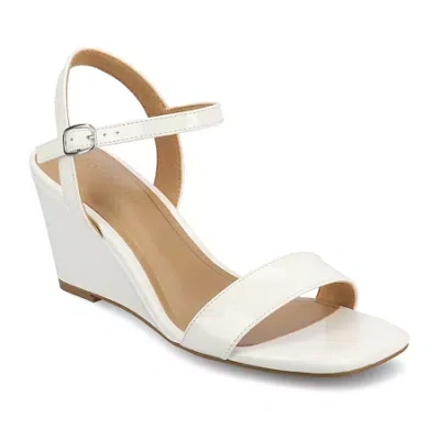 Journee Collection Womens Clayr Wedge Sandals In Neutral
