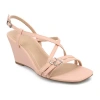 Journee Collection Womens Clinne Wedge Sandals In Pink
