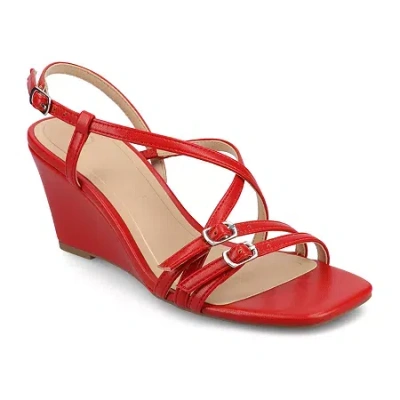 Journee Collection Womens Clinne Wedge Sandals In Multi