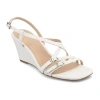 Journee Collection Womens Clinne Wedge Sandals In White
