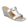Journee Collection Womens Clodie Wedge Sandals In Silver