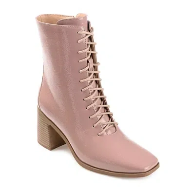 Journee Collection Womens Covva-wd Stacked Heel Booties Wide Width In Pink