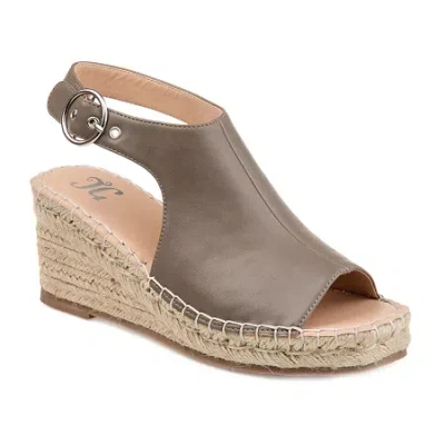 Journee Collection Womens Crew Wedge Sandals In Neutral