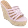Journee Collection Womens Cynthie Tru Comfort Foam Slip On Espadrille Wedge Sandals In Purple