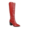 Journee Collection Womens Daria Extra Wide Calf Stacked Heel Riding Boots In Red