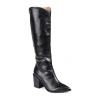 Journee Collection Womens Daria Wide Calf Stacked Heel Riding Boots In Black