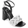 Journee Collection Womens Dua Tru Comfort Foam Pearl Accents Block Heel Sandals In Black