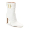 Journee Collection Womens Elanie Block Heel Booties In White