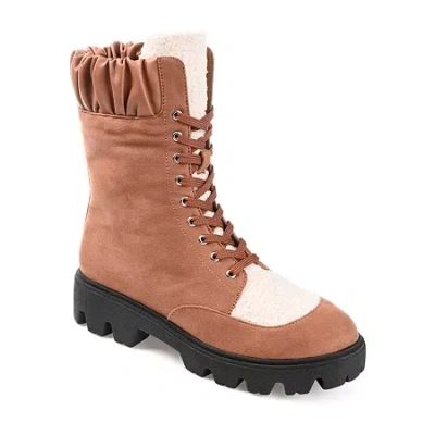 Journee Collection Womens Elinor Block Heel Booties In Brown