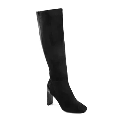 Journee Collection Womens Elisabeth Block Heel Dress Boots In Black