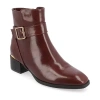 Journee Collection Womens Elley Stacked Heel Booties In Brown