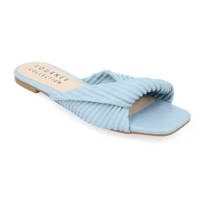 Journee Collection Womens Emalynn Flat Sandals In Blue