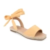 Journee Collection Womens Emelie Ankle Strap Flat Sandals In Orange
