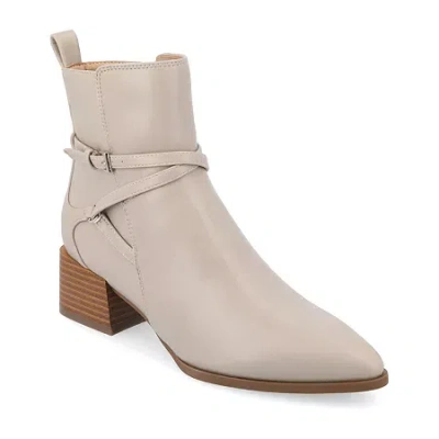 Journee Collection Womens Estelle Stacked Heel Booties In Gray