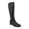 Journee Collection Womens Extra Wide Calf Stacked Heel Dress Boots In Black