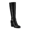 Journee Collection Womens Extra Wide Calf Stacked Heel Dress Boots In Black