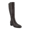 Journee Collection Womens Extra Wide Calf Stacked Heel Dress Boots In Black