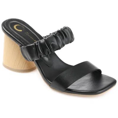 Journee Collection Womens Fayth Tru Comfort Foam Open Square Toe Block Heel Sandals In Black