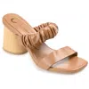 Journee Collection Womens Fayth Tru Comfort Foam Open Square Toe Block Heel Sandals In Multi