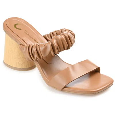 Journee Collection Womens Fayth Tru Comfort Foam Open Square Toe Block Heel Sandals In Multi