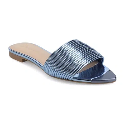Journee Collection Womens Feather Flat Sandals In Multi