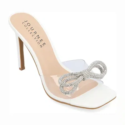 Journee Collection Womens Fenella Heeled Sandals In White