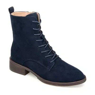 Journee Collection Womens Flat Heel Booties Wide Width In Blue