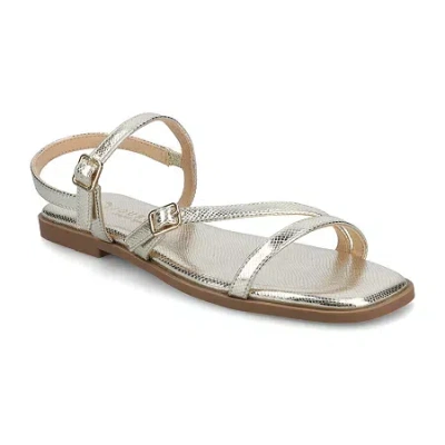 Journee Collection Womens Flat Sandals In Metallic