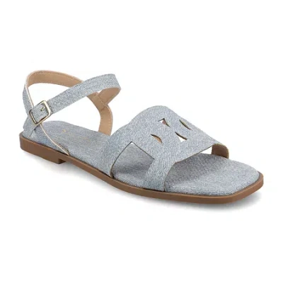 Journee Collection Womens Flat Sandals In Blue