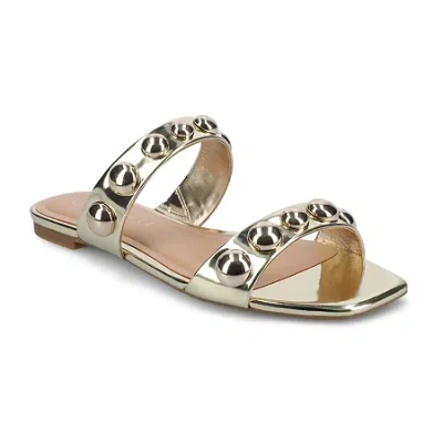 Journee Collection Womens Frida Slide Sandals In Gold