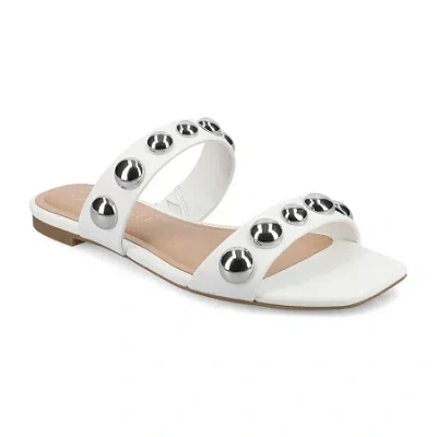 Journee Collection Womens Frida Slide Sandals In White