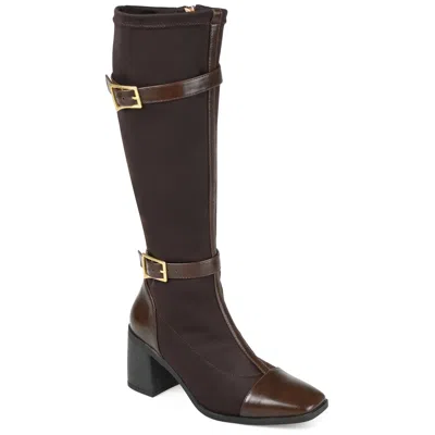 Journee Collection Womens Gaibree Stacked Heel Knee High Boots In Gold