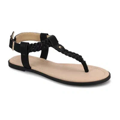 Journee Collection Womens Genevive Ankle Strap Flat Sandals In Multi